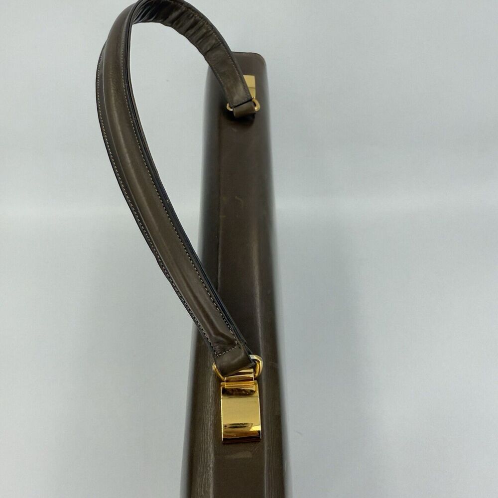 Vintage 1950s Dafar Brown Leather Handbag Purse - Picture 11 of 15